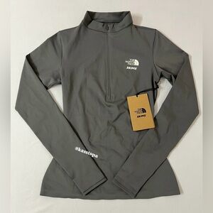 SKIMS x TNF The North Face Half Zip Up Refina Long Sleeve Top Grey Gray